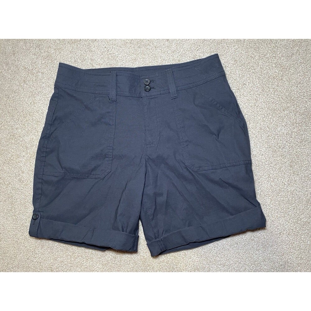 Eddie Bauer women's 6 Black Rolled Hem Bermuda Shorts Hiking Travel